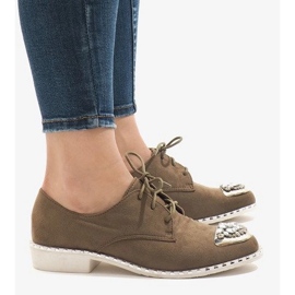 Zapatos sin cordones verdes con lentejuelas L155 beige 3