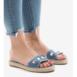 Zapatilla blue jeans con tachuelas 7087 azul 1