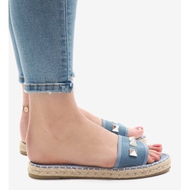Zapatilla blue jeans con tachuelas 7087 azul 2