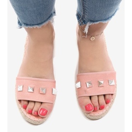 Zapatilla jeans rosa 7087 tachuelas rosado 2
