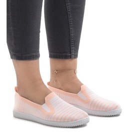 Zapatillas slip-on a rayas melocotón XJ-2909 blanco amarillo 1