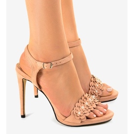 Sandalias rosas sobre flor stiletto TN-001 rosado 3