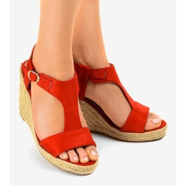 Sandalias cuña rojas alpargatas H-69 rojo 2 Sandalias cuña rojas alpargatas H-69 rojo 2