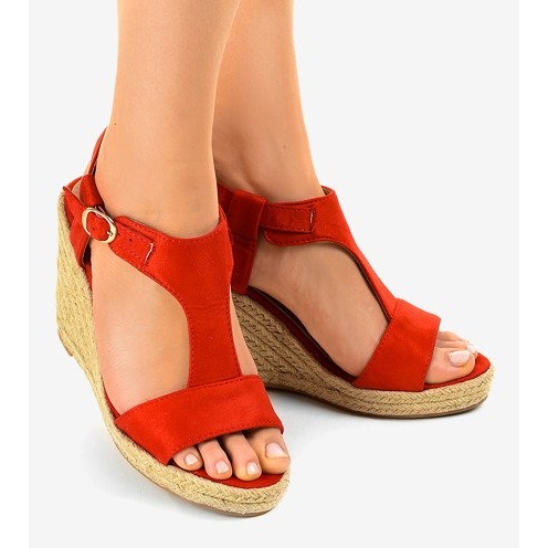 Sandalias cuña rojas alpargatas H-69 rojo 2 Sandalias cuña rojas alpargatas H-69 rojo 2