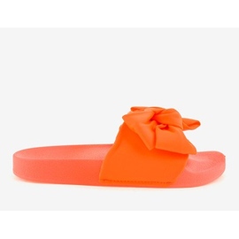 Pantuflas naranjas con lazo MU-6 neón 1