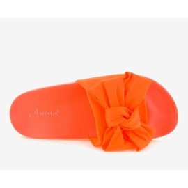 Pantuflas naranjas con lazo MU-6 neón 2