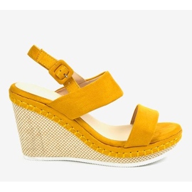 Sandalias cuña amarillas U-6291 amarillo 4