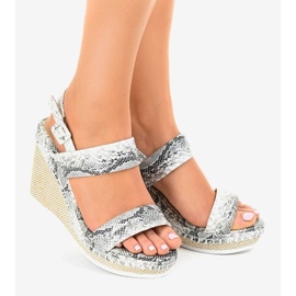 Sandalias cuña serpiente U-6291 blanco 1 Sandalias cuña serpiente U-6291 blanco 1