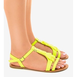 Sandalias planas amarillas con hebilla WL137-1 amarillo 2