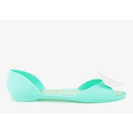 Bailarinas de goma meliski verde con corazón KM121-14 1