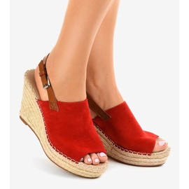 Sandalias de cuña rojas alpargatas KA-20 rojo 1