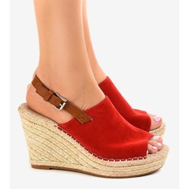 Sandalias de cuña rojas alpargatas KA-20 rojo 2