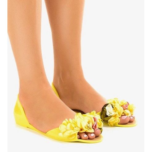 Sandalias Meliski amarillas con flores AE20 amarillo 1