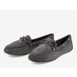 Bailarinas mocasines grises con lazo XW9100 2