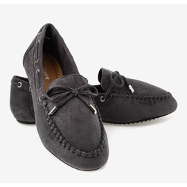 Bailarinas mocasines grises con lazo XW9100 3