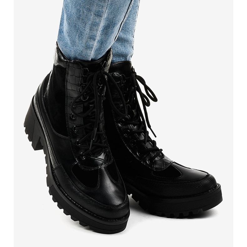 Bota piel serraje negra G-7646 negro 1