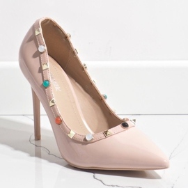 Tacones lacados rosa con tachuelas 98273-114 rosado 3