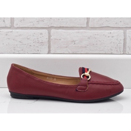 Mocasín bailarina en piel ecológica burdeos 9F177 rojo 1
