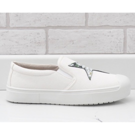 Zapatillas slip-on blancas con estrella JT28-41 blanco 1 Zapatillas slip-on blancas con estrella JT28-41 blanco 1