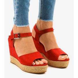 Sandalias de cuña alpargatas rojas 9R195 rojo 1