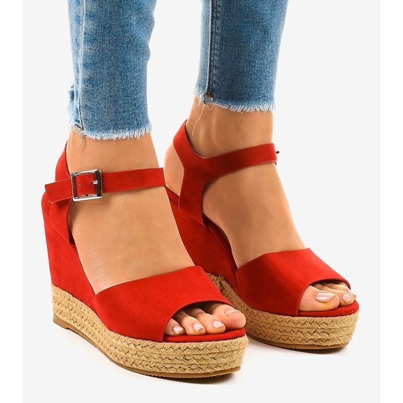 Sandalias de cuña alpargatas rojas 9R195 rojo 1 Sandalias de cuña alpargatas rojas 9R195 rojo 1