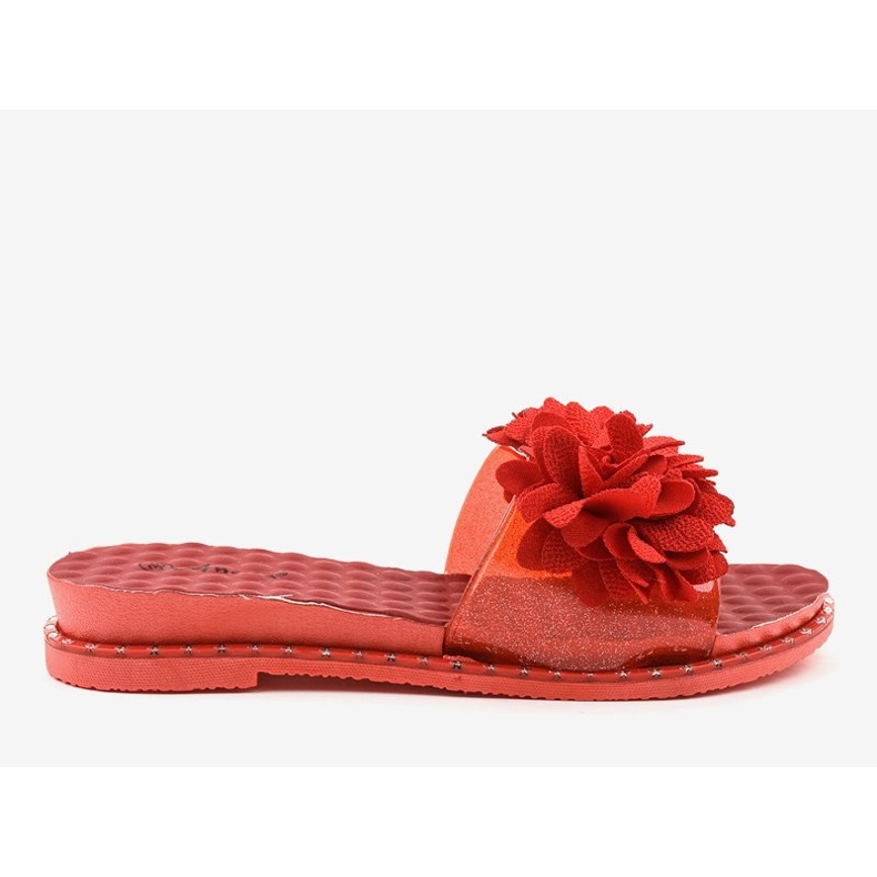 Chanclas rojas con flores N-49 rojo 1 Chanclas rojas con flores N-49 rojo 1