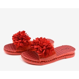 Chanclas rojas con flores N-49 rojo 2