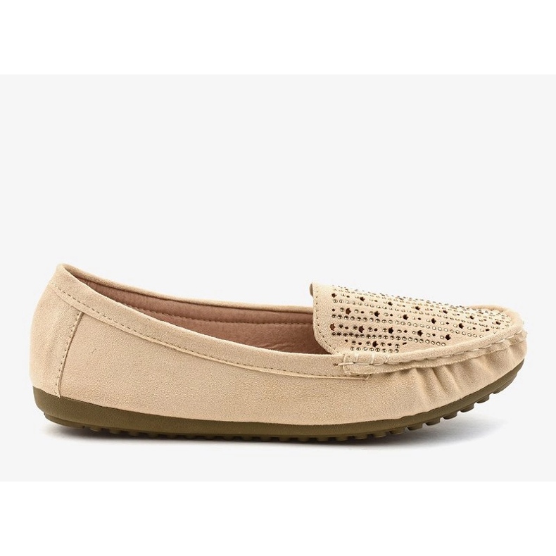 Mocasines beige calados con lentejuelas YSD823Y 1