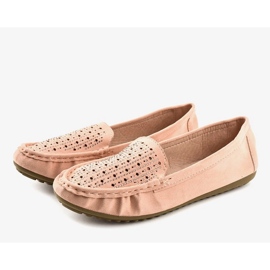 Mocasines nude calados con lentejuelas YSD823Y beige 2