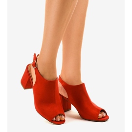 Sandalias rojas de tacón con empeine Z029 rojo 1