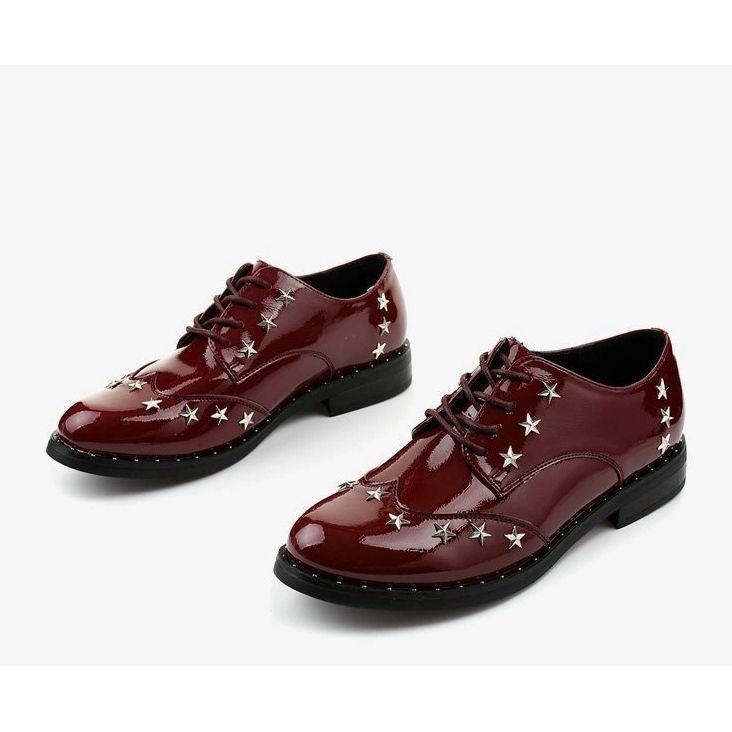 Zapatos burdeos para mujer C18-37117 rojo 1