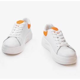 Deportivas blancas brillantes LLQ204-3 blanco naranja 1