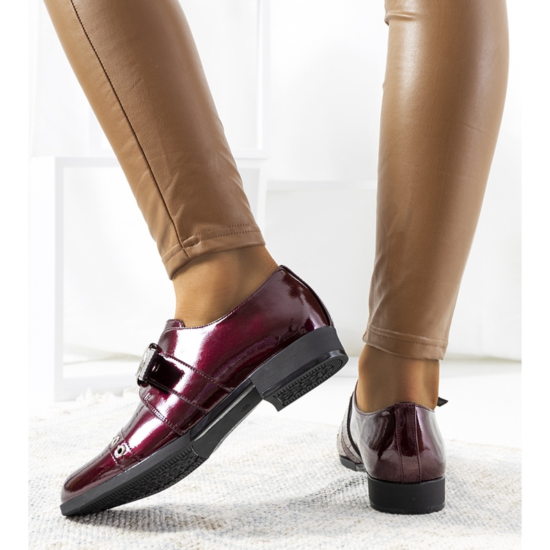 Zapatos lacados burdeos con hebilla C18-6263-2 rojo multicolor 1