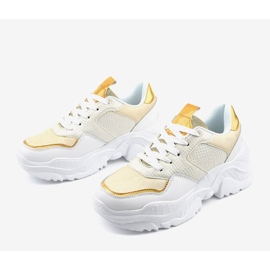 Deportivas blancas con inserciones doradas AB679 blanco dorado 1
