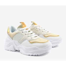 Deportivas blancas con inserciones doradas AB679 blanco dorado 2