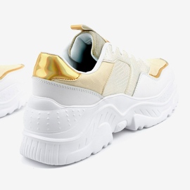 Deportivas blancas con inserciones doradas AB679 blanco dorado 3