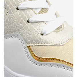Deportivas blancas con inserciones doradas AB679 blanco dorado 4
