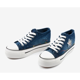 Deportivas azul marino con cuña cordones Mirarenna 1 Deportivas azul marino con cuña cordones Mirarenna 1