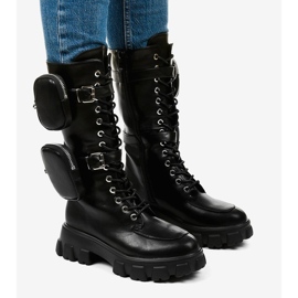 Botas negras con suela especulativa masiva negro 2