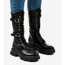 Botas negras con suela especulativa masiva negro 5
