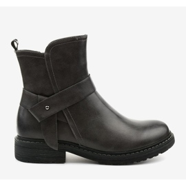 Botas de mujer planas grises con cremallera Graybane 3