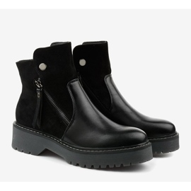 Botas negras de cuero y gamuza ecológica con cremallera Merriwa negro 2