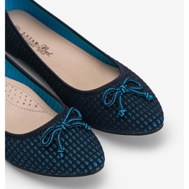 Bailarinas de textil azul Del Amor negro 3