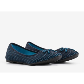 Bailarinas de textil azul Del Amor negro 4