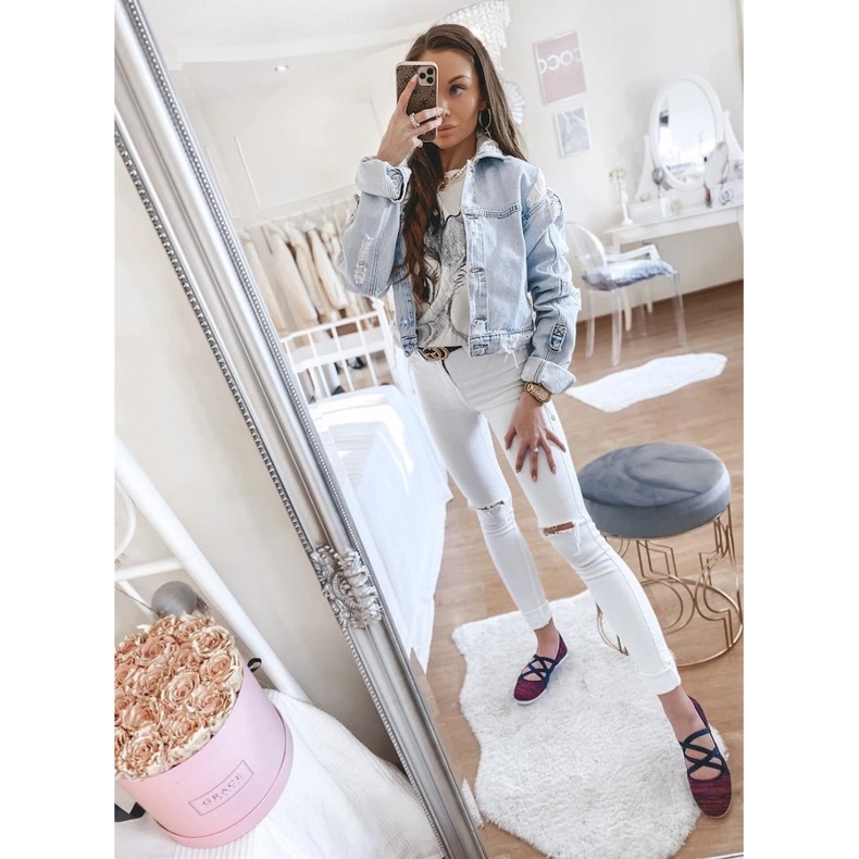 Bailarinas de tela rosa LD8E07 azul marino rosado 1