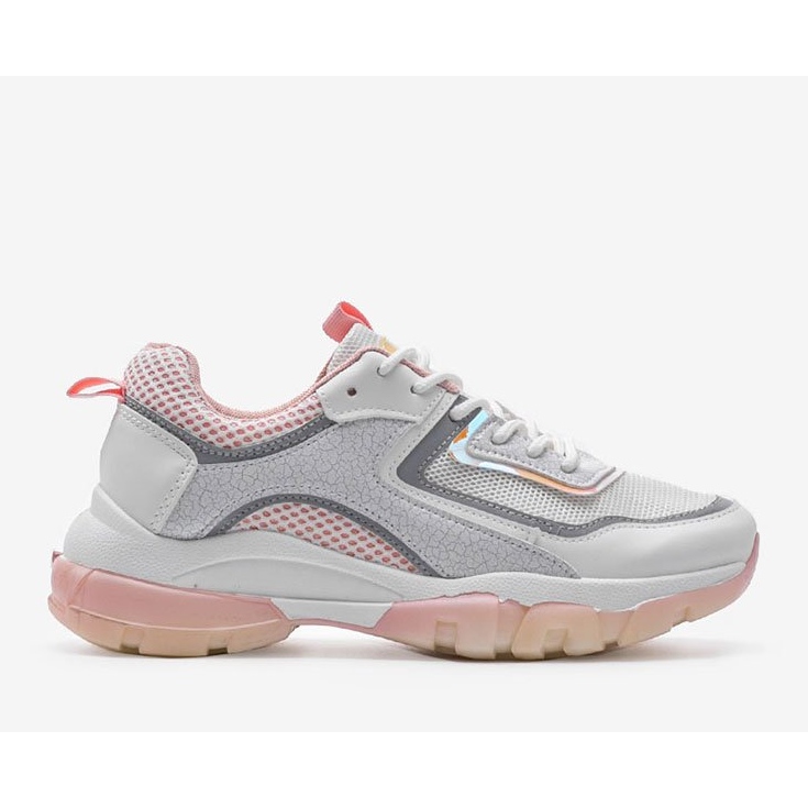 Deportivas blancas y rosas 9796 blanco gris dorado 1