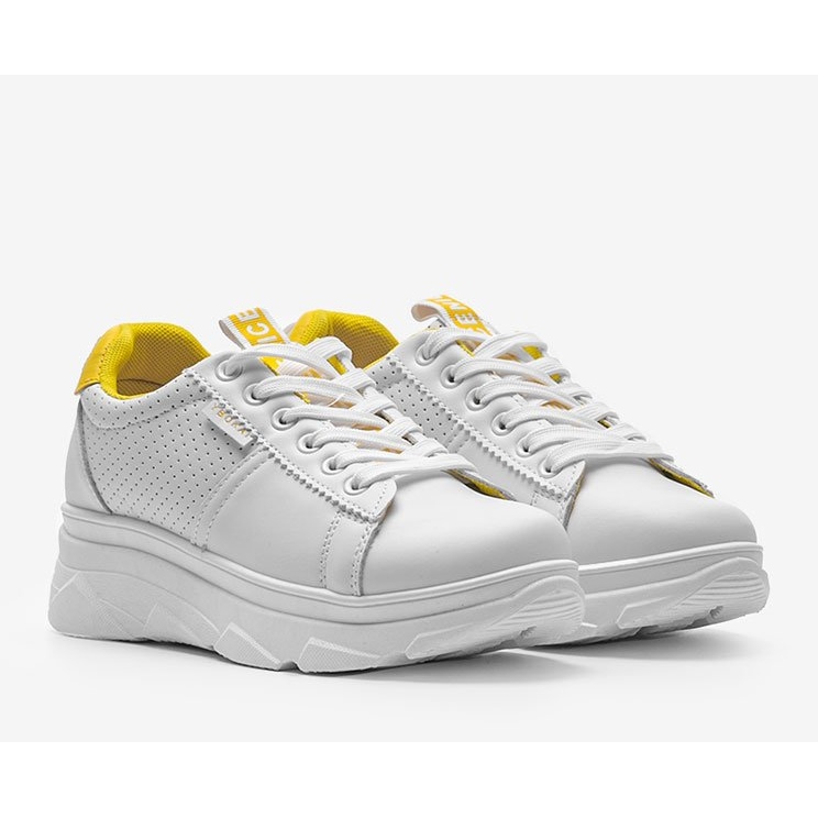 Deportivas blancas y amarillas BO-529 blanco amarillo 1