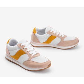 Zapatillas clásicas blancas con beige Aniya 2