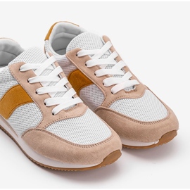 Zapatillas clásicas blancas con beige Aniya 3
