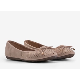 Bailarinas de ante beige con circonita Larissa 2